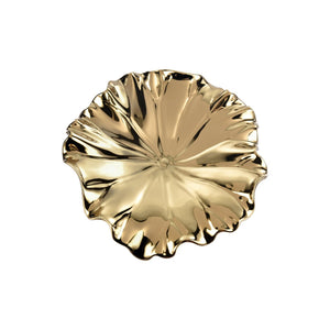 Atlas Petal Dimensional Wall Art - Sculptural Elegance in Metallic Glaze for Modern Home Decor Accents Set of 4 Gold WA11119-01S