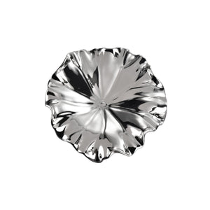 Atlas Petal Dimensional Wall Art - Sculptural Elegance in Metallic Glaze for Modern Home Decor Accents Set of 4 Silver WA11119-02S