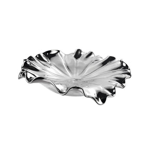 Atlas Petal Dimensional Wall Art - Sculptural Elegance in Metallic Glaze for Modern Home Decor Accents Set of 4 Silver WA11119-02S