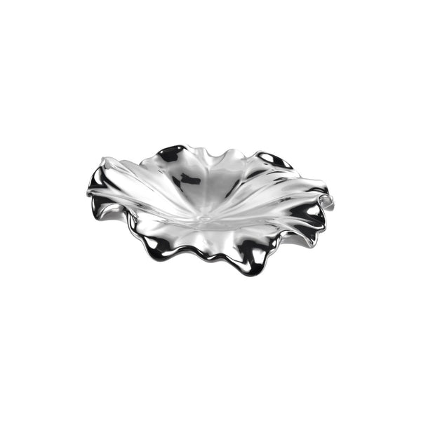 Atlas Petal Dimensional Wall Art - Sculptural Elegance in Metallic Glaze for Modern Home Decor Accents Set of 4 Silver WA11119-02S