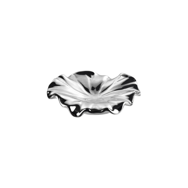 Atlas Petal Dimensional Wall Art - Sculptural Elegance in Metallic Glaze for Modern Home Decor Accents Set of 4 Silver WA11119-02S