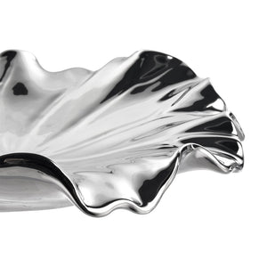 Atlas Petal Dimensional Wall Art - Sculptural Elegance in Metallic Glaze for Modern Home Decor Accents Set of 4 Silver WA11119-02S