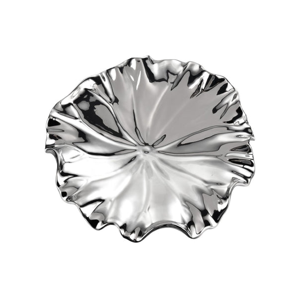 Atlas Petal Dimensional Wall Art - Sculptural Elegance in Metallic Glaze for Modern Home Decor Accents Set of 4 Silver WA11119-02S