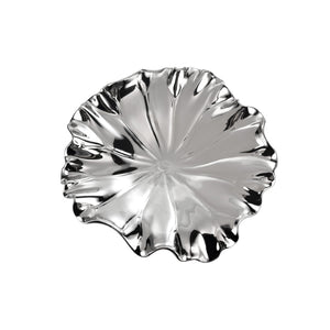 Atlas Petal Dimensional Wall Art - Sculptural Elegance in Metallic Glaze for Modern Home Decor Accents Set of 4 Silver WA11119-02S