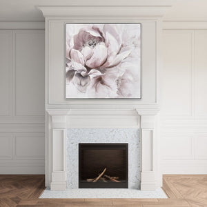 Atlas Petal Study Framed Wall Art - Elegant Watercolor Canvas in Soft Blush & Gray for Tranquil Spaces WA11120-01