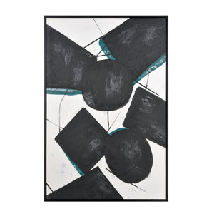 Atlas Pierce Modern Geometric Wall Art - Bold Textured Design with Black Frame for Contemporary Spaces WA11121-01