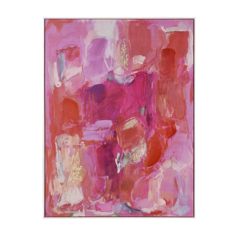 Atlas Pink Flush Abstract Framed Wall Art - Bold Contemporary Color for Living Rooms, Bedrooms & Offices WA11122-01