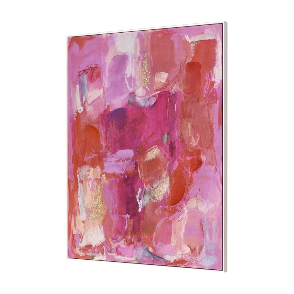 Atlas Pink Flush Abstract Framed Wall Art - Bold Contemporary Color for Living Rooms, Bedrooms & Offices WA11122-01