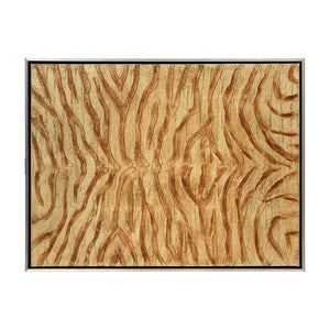 Atlas Prowess Hand-Painted Zebra Wall Art - Luxurious Gold Accents in Champagne Frame for Modern Decor WA11123-01