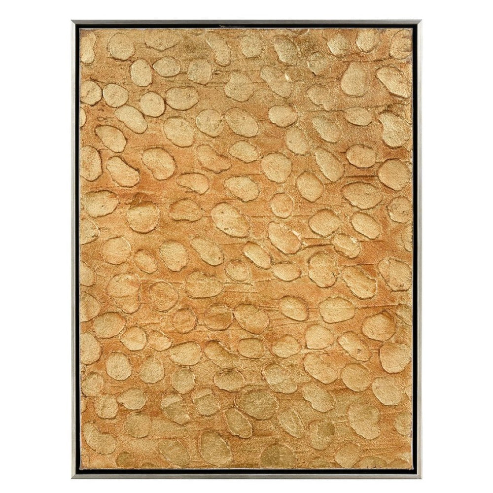 Atlas Prowess Luxe Framed Wall Art - Hand-Painted Acrylic Animal Print in Gold for Elegant Interiors WA11123-02