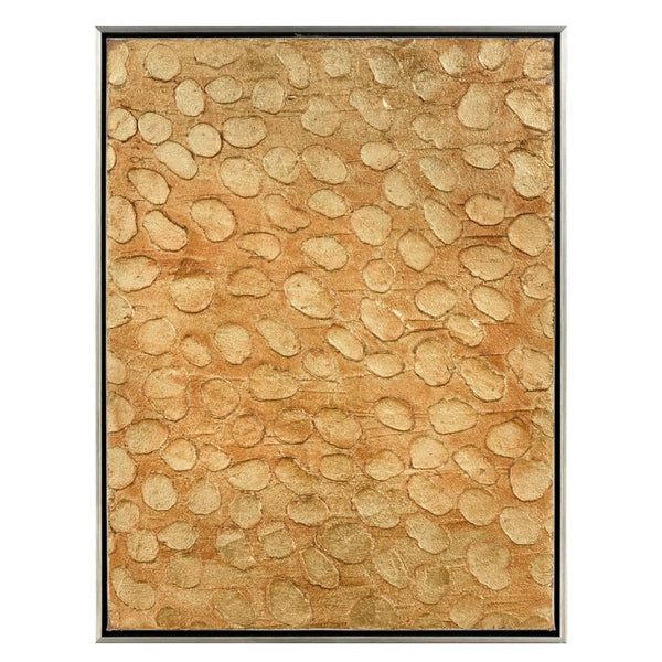 Atlas Prowess Luxe Framed Wall Art - Hand-Painted Acrylic Animal Print in Gold for Elegant Interiors WA11123-02