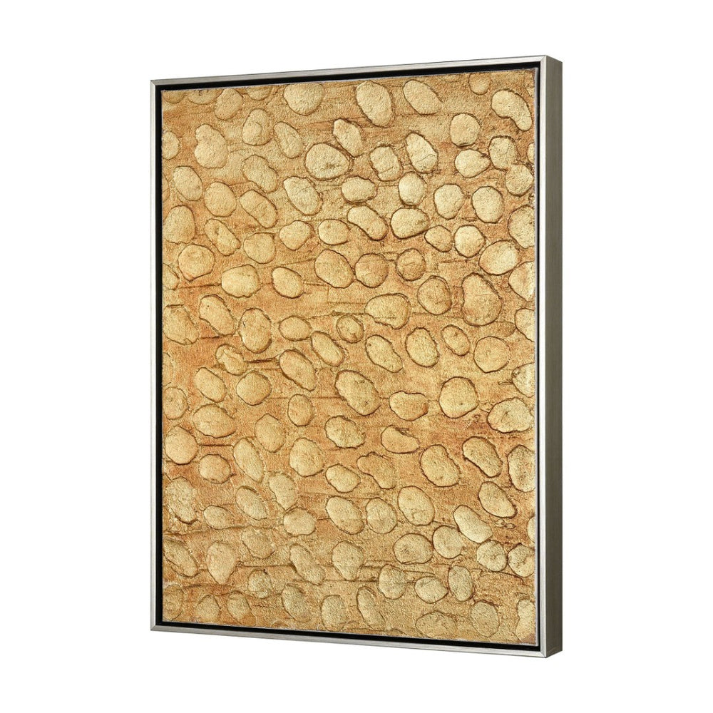 Atlas Prowess Luxe Framed Wall Art - Hand-Painted Acrylic Animal Print in Gold for Elegant Interiors WA11123-02