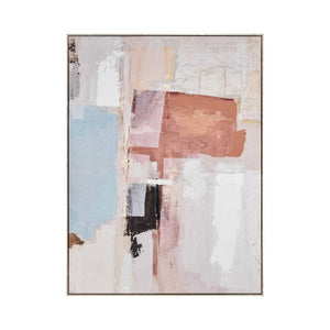 Atlas Rally Elegant Abstract Framed Wall Art - Soft Feminine Geometry in Pastel Colors for Modern Spaces WA11124-01