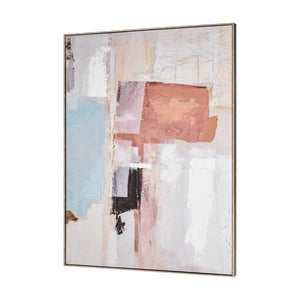 Atlas Rally Elegant Abstract Framed Wall Art - Soft Feminine Geometry in Pastel Colors for Modern Spaces WA11124-01
