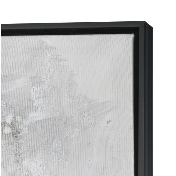 Atlas Reading in Gray Framed Wall Art - Hand-Painted Acrylic Canvas with Metallic Gold Accents, 36.5" W WA11125-01