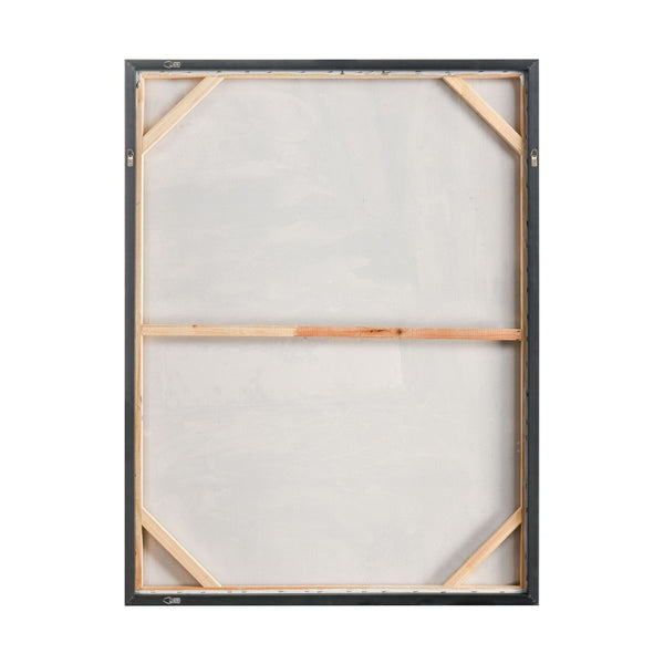 Atlas Reading in Gray Framed Wall Art - Hand-Painted Acrylic Canvas with Metallic Gold Accents, 36.5" W WA11125-01