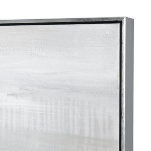 Atlas Renew Hand-Finished Abstract Waterscape Wall Art in Silver Frame – Perfect for Coastal Decor! WA11128-01