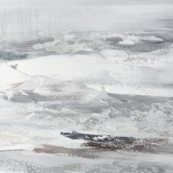 Atlas Renew Hand-Finished Abstract Waterscape Wall Art in Silver Frame – Perfect for Coastal Decor! WA11128-01
