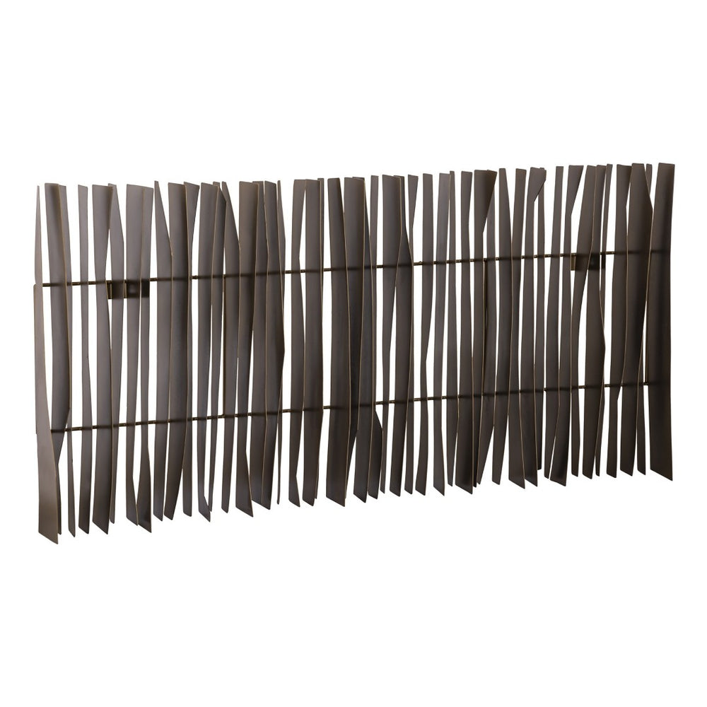 Atlas Ridge Dimensional Wall Art - Bold Geometric Brass Panel for Midcentury Modern Home Decor Style WA11132-01