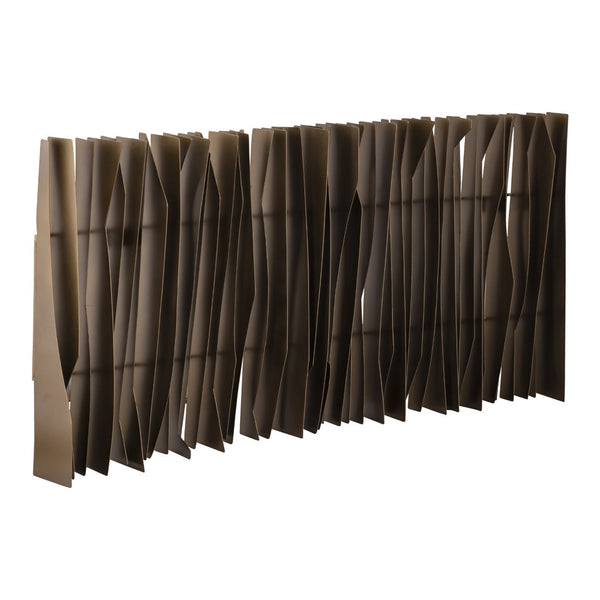 Atlas Ridge Dimensional Wall Art - Bold Geometric Brass Panel for Midcentury Modern Home Decor Style WA11132-01