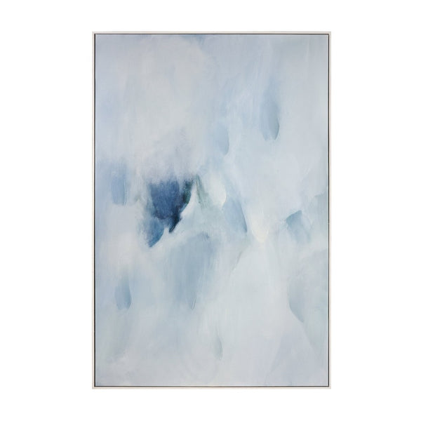 Atlas Rush I Large-Scale Abstract Wall Art in Soft Blues & Off-White – Contemporary Framed Decor for Any Space WA11135-01