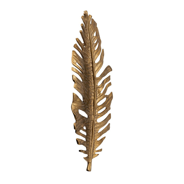 Atlas Sago Leaf Wall Decor - Antique Gold Metal Sculpture for Modern & Boho Interiors, Easy to Hang WA11136-01