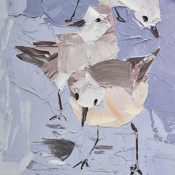 Atlas Seagull Abstract Framed Wall Art - Coastal Serenity in Blue & White for Modern Home Decor Spaces WA11138-01