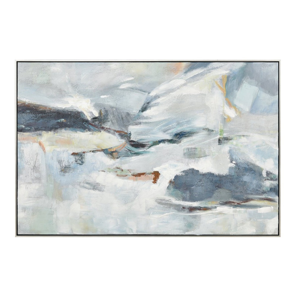 Atlas Seawater Abstract Framed Wall Art - Dynamic Ocean-Inspired Decor for Modern and Coastal Interiors WA11139-01