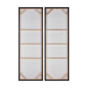 Atlas Shibori Framed Wall Art Set of 2 - Indigo and White Panels for Stylish Modern Home Décor WA11141-01S