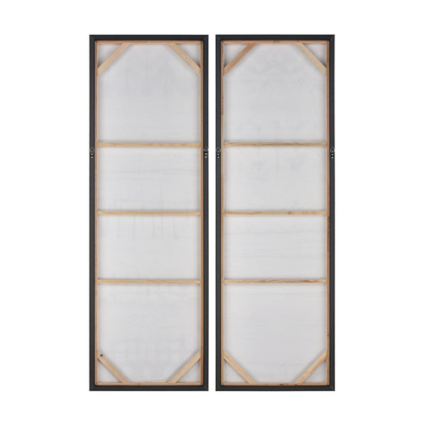 Atlas Shibori Framed Wall Art Set of 2 - Indigo and White Panels for Stylish Modern Home Décor WA11141-01S