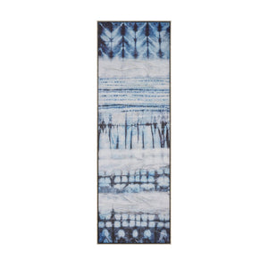 Atlas Shibori Framed Wall Art Set of 2 - Indigo and White Panels for Stylish Modern Home Décor WA11141-01S