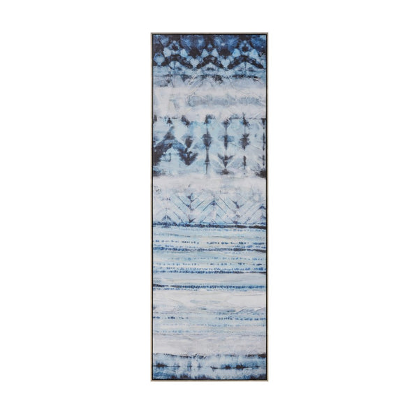 Atlas Shibori Framed Wall Art Set of 2 - Indigo and White Panels for Stylish Modern Home Décor WA11141-01S