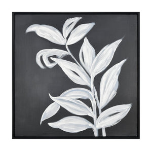 Atlas Silhouette Framed Abstract Botanical Art - Modern Black and White Leaf Design for Elegant Decor Silhouette I Framed Wall Art WA11143-01