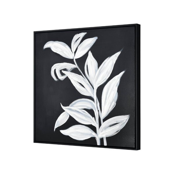 Atlas Silhouette Framed Abstract Botanical Art - Modern Black and White Leaf Design for Elegant Decor Silhouette I Framed Wall Art WA11143-01