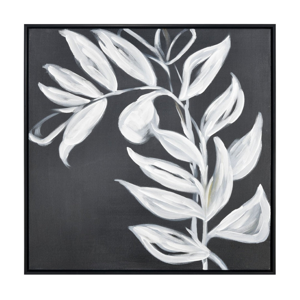 Atlas Silhouette Framed Abstract Botanical Art - Modern Black and White Leaf Design for Elegant Decor Silhouette II Framed Wall Art WA11144-02