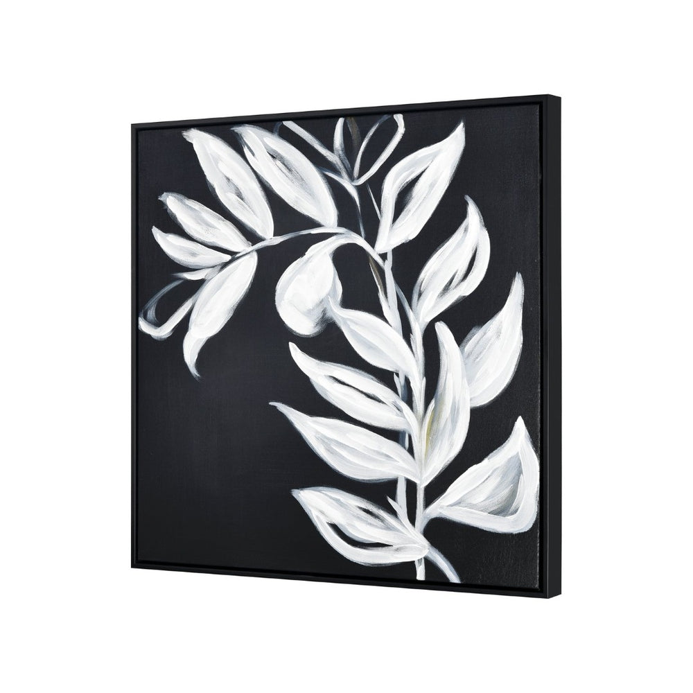 Atlas Silhouette Framed Abstract Botanical Art - Modern Black and White Leaf Design for Elegant Decor Silhouette II Framed Wall Art WA11144-02
