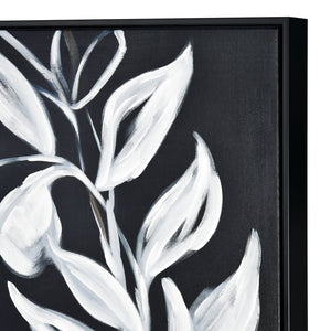 Atlas Silhouette Framed Abstract Botanical Art - Modern Black and White Leaf Design for Elegant Decor Silhouette II Framed Wall Art WA11144-02