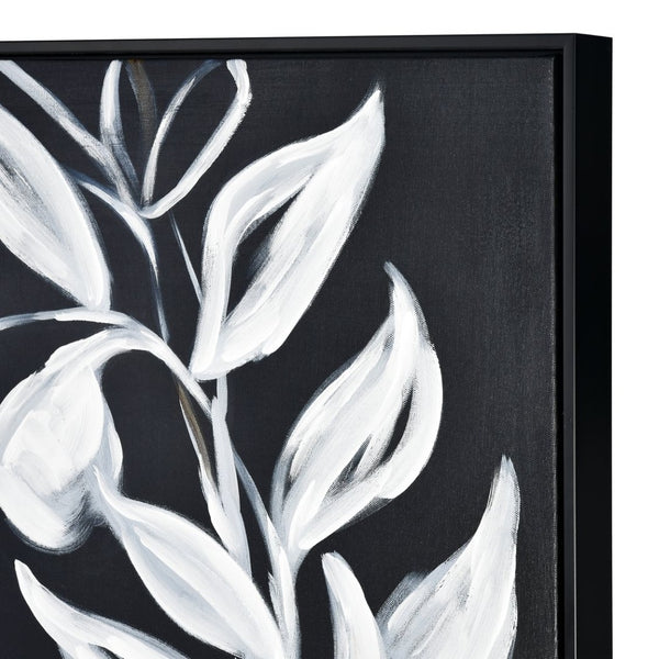 Atlas Silhouette Framed Abstract Botanical Art - Modern Black and White Leaf Design for Elegant Decor Silhouette II Framed Wall Art WA11144-02