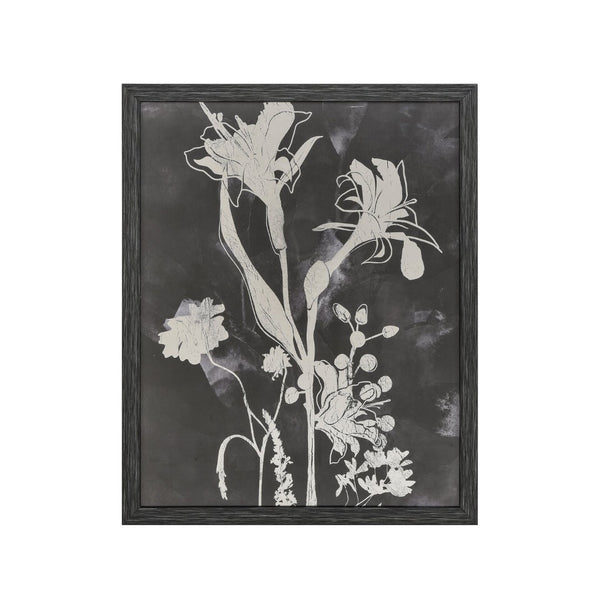 Atlas Silhouette Modern Botanical Framed Wall Art with Mirrored Glass and Elegant Floral Design for Home Decor Silhouette III Framed Wall Art WA11145-01