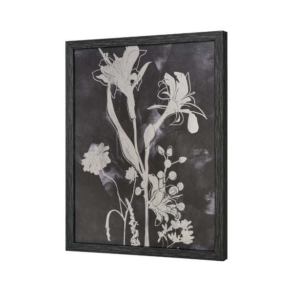 Atlas Silhouette Modern Botanical Framed Wall Art with Mirrored Glass and Elegant Floral Design for Home Decor Silhouette III Framed Wall Art WA11145-01