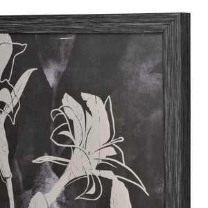 Atlas Silhouette Modern Botanical Framed Wall Art with Mirrored Glass and Elegant Floral Design for Home Decor Silhouette III Framed Wall Art WA11145-01