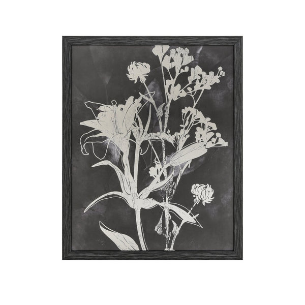 Atlas Silhouette Modern Botanical Framed Wall Art with Mirrored Glass and Elegant Floral Design for Home Decor Silhouette IV Framed Wall Art WA11145-02