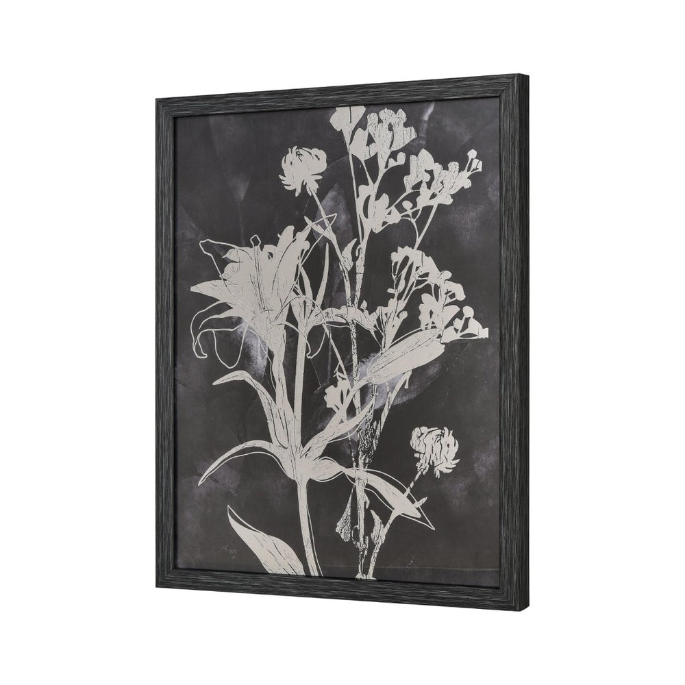 Atlas Silhouette Modern Botanical Framed Wall Art with Mirrored Glass and Elegant Floral Design for Home Decor Silhouette IV Framed Wall Art WA11145-02