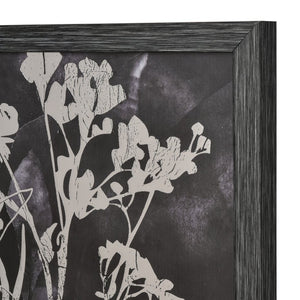 Atlas Silhouette Modern Botanical Framed Wall Art with Mirrored Glass and Elegant Floral Design for Home Decor Silhouette IV Framed Wall Art WA11145-02