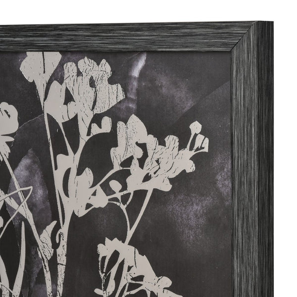 Atlas Silhouette Modern Botanical Framed Wall Art with Mirrored Glass and Elegant Floral Design for Home Decor Silhouette IV Framed Wall Art WA11145-02
