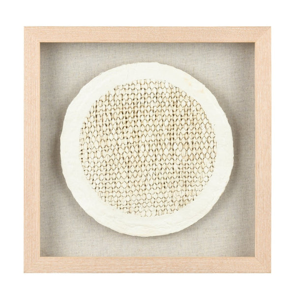 Atlas Simple Weave I Tactile Plaster Wall Art - Circular Neutral Decor for Modern & Rustic Spaces WA11147-01