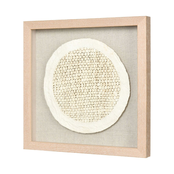Atlas Simple Weave I Tactile Plaster Wall Art - Circular Neutral Decor for Modern & Rustic Spaces WA11147-01
