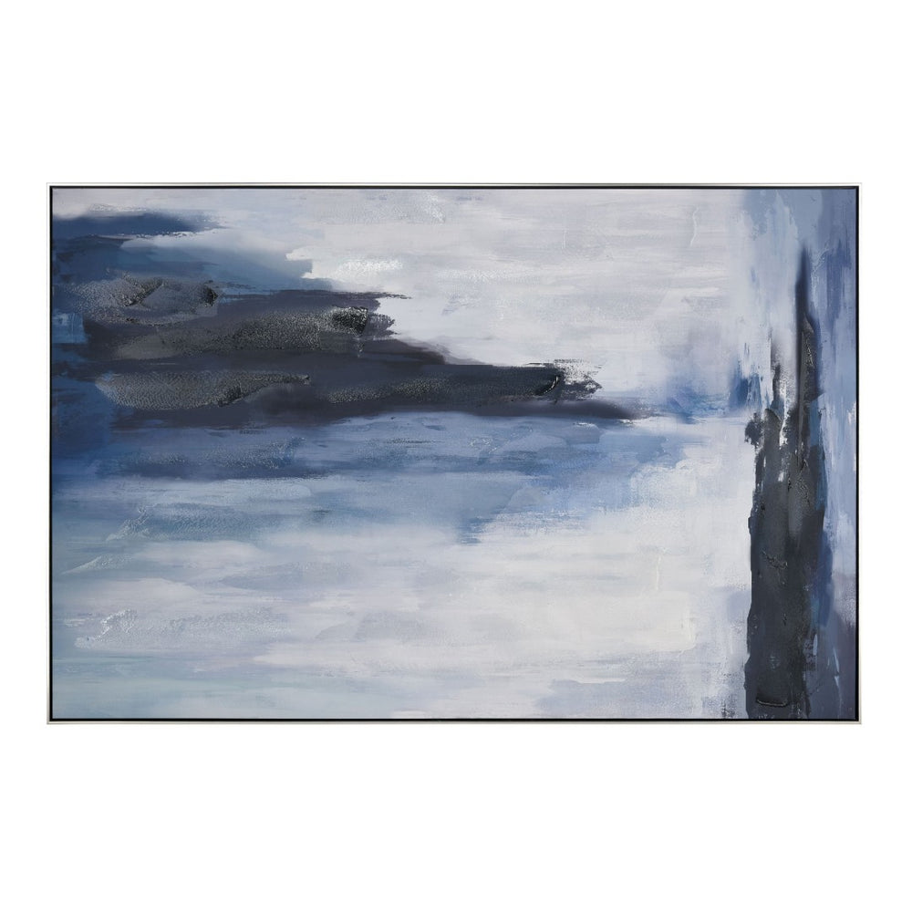 Atlas Sky Swell Seascape Framed Wall Art - Calming Coastal Elegance in Soft Blues for Tranquil Spaces WA11148-01