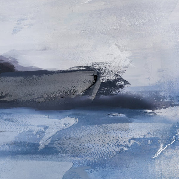 Atlas Sky Swell Seascape Framed Wall Art - Calming Coastal Elegance in Soft Blues for Tranquil Spaces WA11148-01