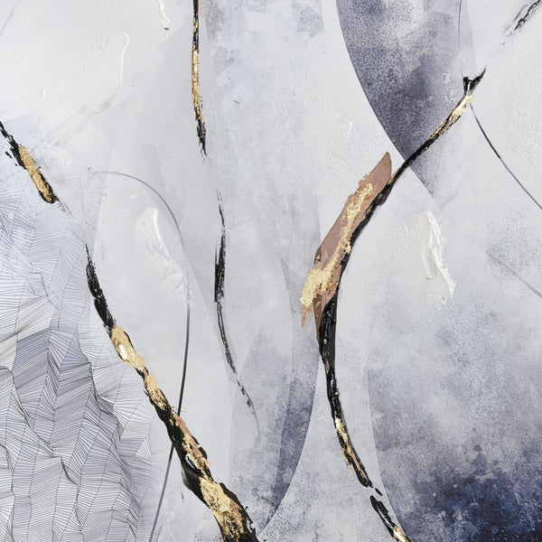 Atlas Strength II Wall Art - Contemporary Abstract Canvas with Gold Leaf Accents for Modern Spaces WA11153-02